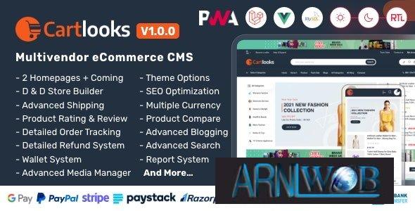 Cartlooks v1.0.0 laravel vuejs powered multivendor ecommerce cms with pwa nulled 1 CartLooks v1.0.0 - Laravel & VueJS Powered Multivendor Ecommerce CMS with PWA - nulled