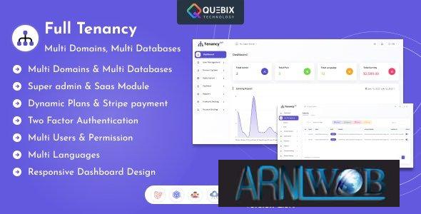 Full Tenancy v2.0.4 - Domains, Database, Users, Role, Permissions & Settings