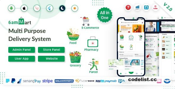 6amMart Version 2.9.1- A Comprehensive Multivendor Delivery App for Food, Grocery, eCommerce, Parcel, and Pharmacy Services Plus Admin Dashboard and Website - Unrestricted Access 1 6amMart Version 291 A Comprehensive Multivendor Delivery App for Food
