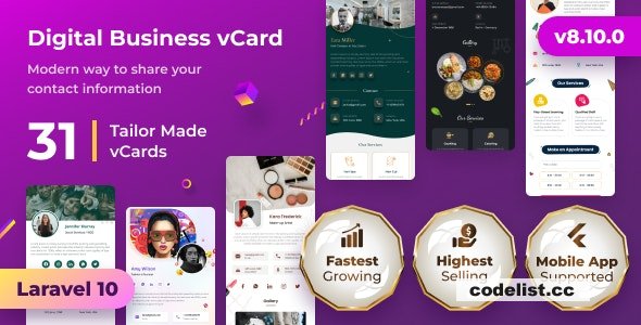Create your professional business card easily online with vCard SaaS v8.10.0, a Laravel based Business Card Builder SaaS. Use NFC technology and access your card on mobile app. 1 Create Professional Business Cards with the Latest vCard SaaS Version