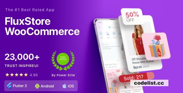 Rewrite this title Fluxstore WooCommerce v411 Flutter E commerce Full