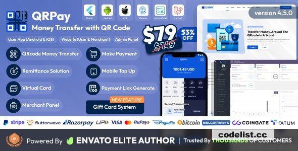 Rewrite this title QRPay v470 Money Transfer with QR