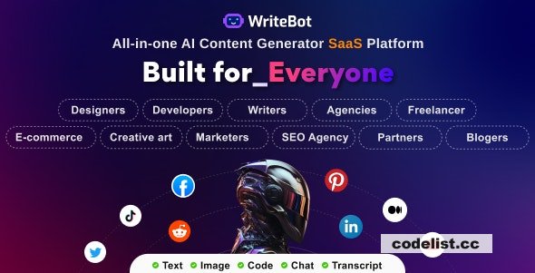 WriteBot 4.7.0: The Ultimate AI Content Generation SaaS Platform for Every Business 1 Boost Your Content Creation with WriteBot Version 480 An