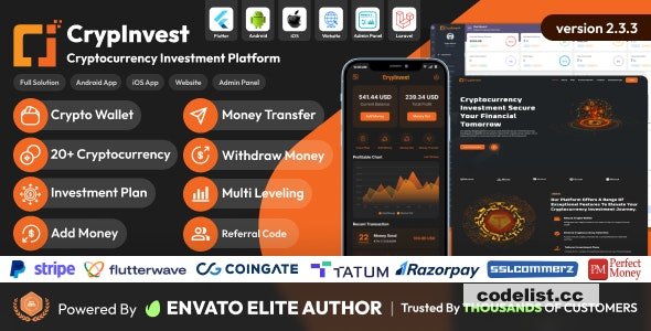 Complete Solution for Cryptocurrency Investment Platform CrypInvest v240