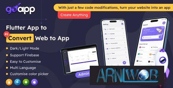 Convert your website into a mobile app with GoApp and Flutter + Admin Panel version 1.0 1 Convert your website into a mobile app with GoApp and
