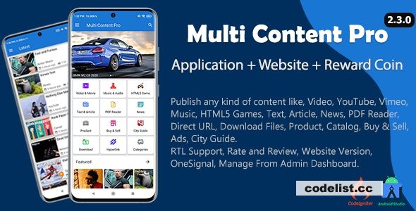 Free Multi Content Pro Application and Website Version 2.3.0 1 Free Multi Content Pro Application and Website Version 230