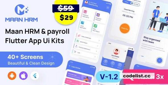 Maan HRM Flutter App User Interface Kit for Android and