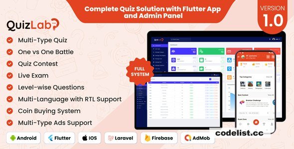 QuizLab Version 20 The Ultimate Quiz Solution with a Flutter