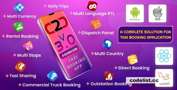 Cab2door version 30 Complete Online Taxi Booking Application Solution