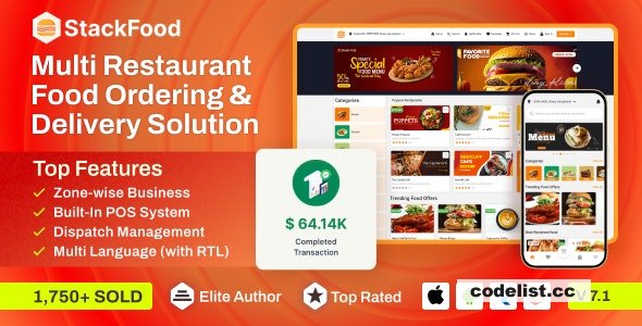 StackFood Version 75 A Multi Restaurant Food Delivery Application with