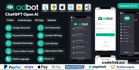 AdBot Version 410 ChatGPTs Android and iOS App Powered