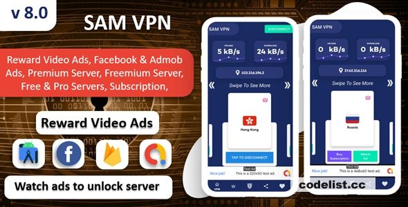 Secure VPN and Fast Servers SAM VPN App v80