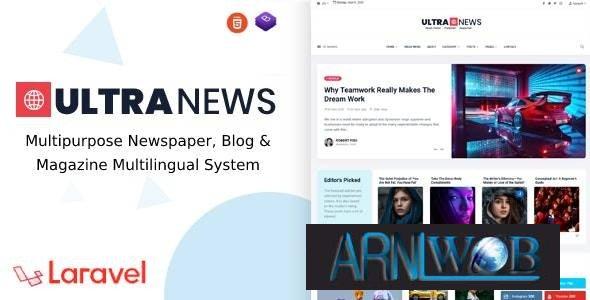 UltraNews Latest Version of Laravel Newspaper Blog and Magazine Multilingual