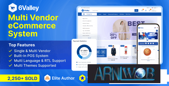 6 Valley Version 144 Multi Vendor E commerce Solution with Complete