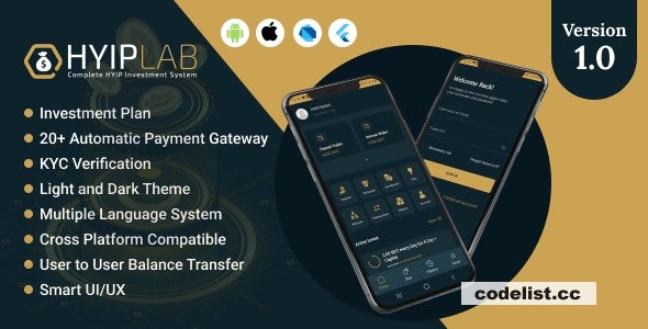 HYIPLab version 20 Mobile Application Compatible with Multiple Platforms