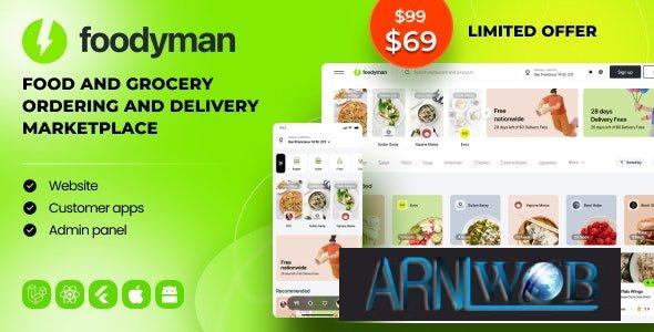 Ultimate Multi Restaurant Food and Grocery App Foodyman 2024 02