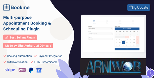 Bookme version 49 A WordPress plugin for scheduling appointments