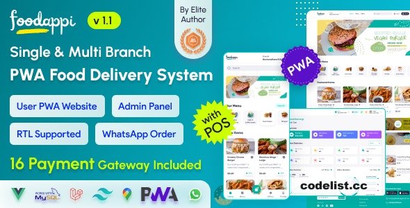 FoodAppi version 11 The Ultimate PWA Food Delivery System and