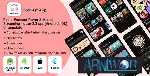 Pods v10 Podcast Player and Music Streaming App UI