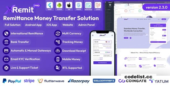Complete Remittance Money Transfer Solution XRemit Pro Version 230