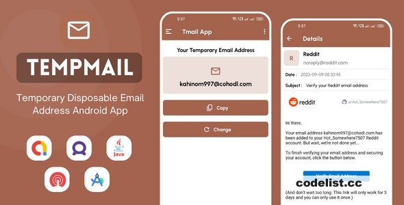TempMail Version 10 An App for Temporary Disposable Email