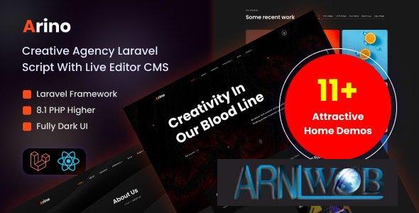 Arino Creative Agency Laravel Script with Live Editor CMS