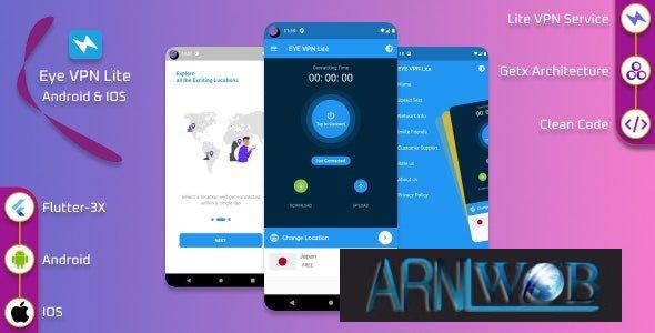 EYE VPN Lite VPN Application for Flutter with User friendly