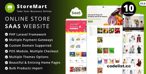 Build Your Online Business Website with StoreMart SaaS v37