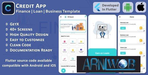 Mobile UI Template for Finance Loans and Business Credit