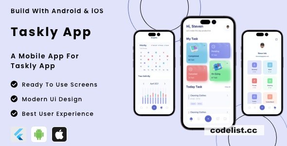 Taskly App Version 10 Flutter Mobile Application Template for