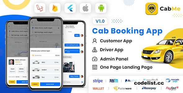 CabME v3.3.1: The Ultimate Flutter Taxi Booking Solution You Need 1 CabME v332 The Ultimate Flutter Taxi Booking Solution for Your