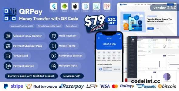 QRPay 2.4.0: Complete QR Code Money Transfer Solution 1 QRPay 250 Complete QR Code Money Transfer Solution Free