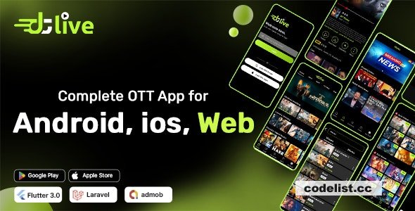 DTLive v15 Ultimate Flutter App for Movies TV Series Live