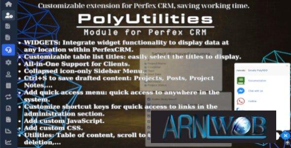 Enhance Perfex CRM v108 with PolyUtilities Quick Access Menu Custom