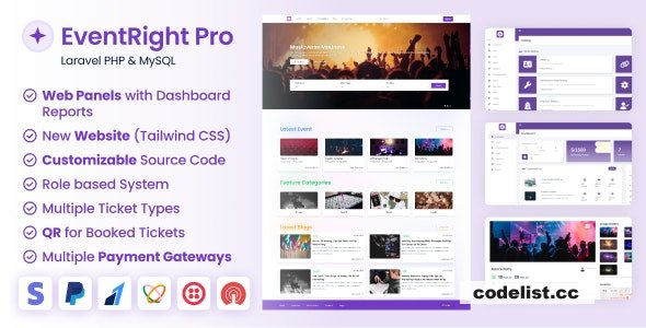 EventRight Pro v2.0.0: Comprehensive Ticket Sales, Event Booking, and Management System with Website and Web Panels (SaaS) - Nulled Version 1 EventRight Pro v200 Comprehensive Ticket Sales Event Booking and Management