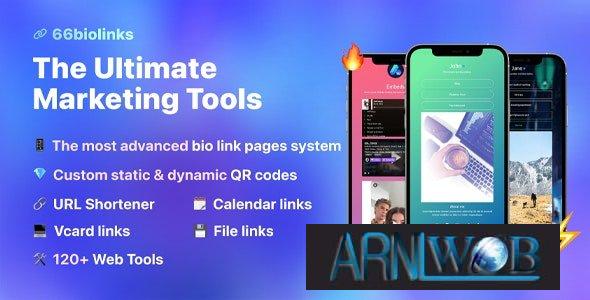 66BioLinks v4700 All in One Bio Links URL Shortener QR Code Generator