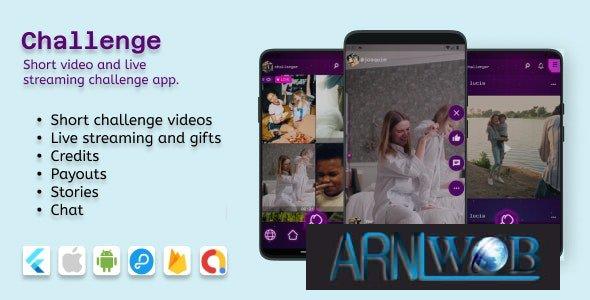 Challenge v118 iOS Android App with Videos Livestreaming for