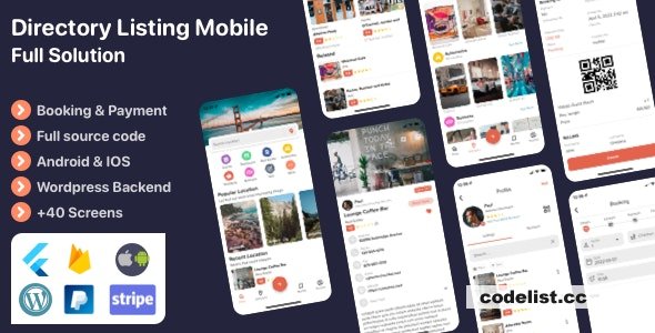 FluxPro v125 Flutter Mobile Directory Listing and Booking System with