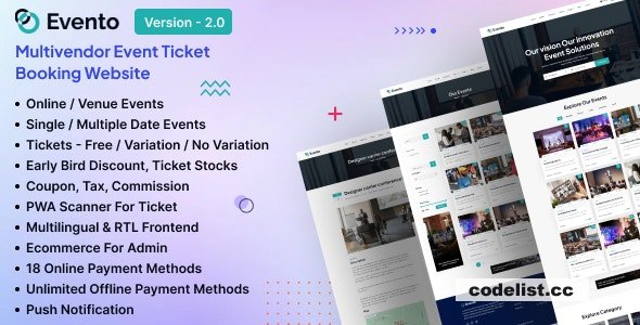 Evento v2.0: The Ultimate Multivendor Event Ticket Booking Platform - Free Download 1 Evento v20 The Ultimate Multivendor Event Ticket Booking Platform
